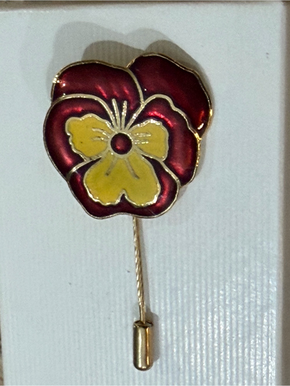 Vintage Cloisonné Floral Stick Pin